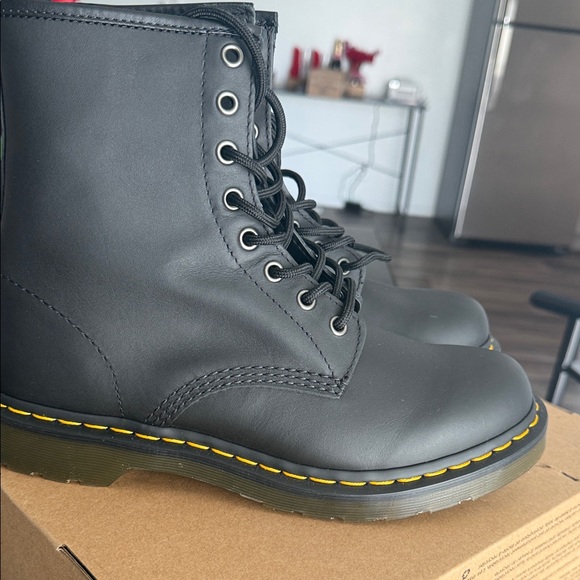 Dr. Martens Black Boots with Yellow Stitching - Picture 3 of 8